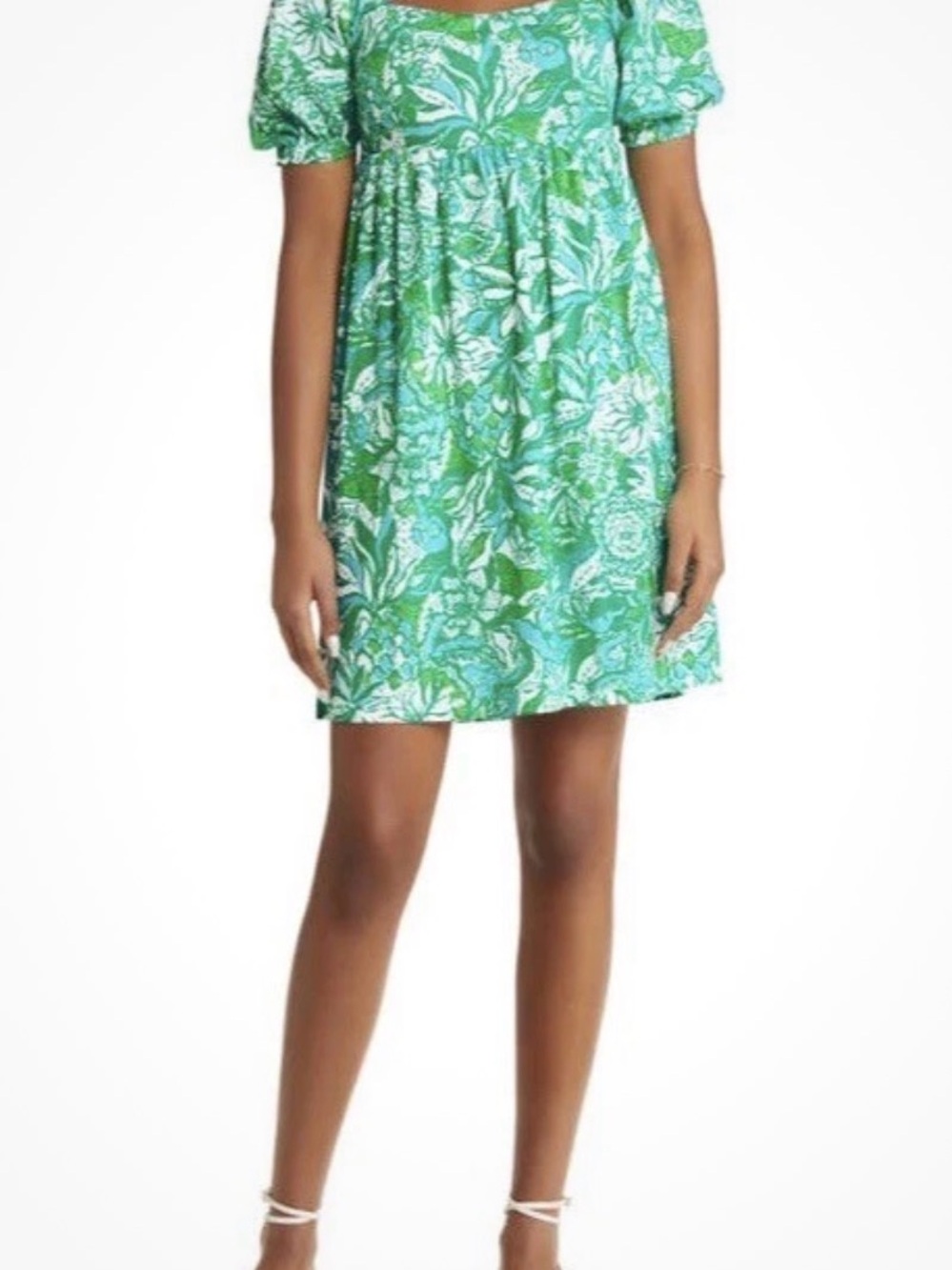 NEW Green Safari LILLY PULITZER Delaney Short Sleeve Babydoll Dress Size 4 NWT
